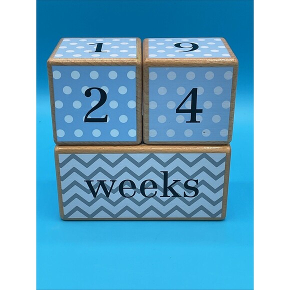 Baby Boy Milestone Blocks for Nursery Decor Lovely Sprouts Brand - Picture 6 of 8
